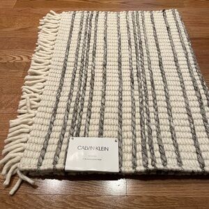 Calvin Klein Cream and Gray Woven Rug